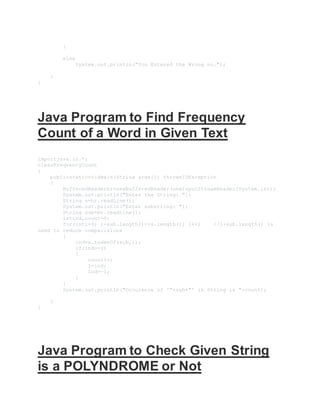 Programs of java | PDF | Free Download