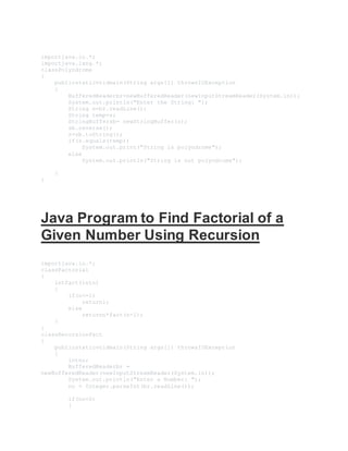 Programs of java | DOCX