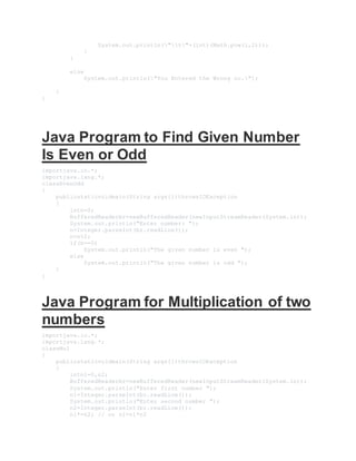 Programs of java | DOCX