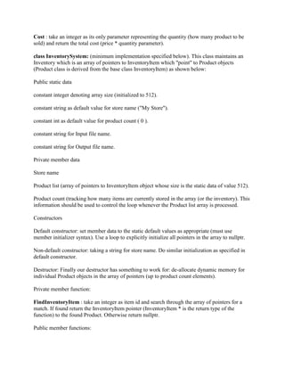 Program Specifications Develop an inventory management system for an e.docx image.