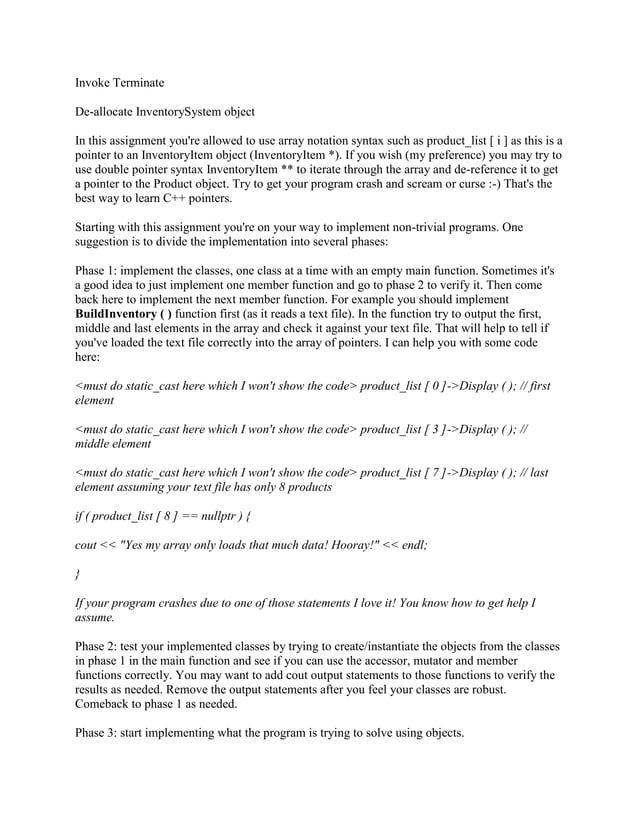Program Specifications Develop an inventory management system for an e.docx