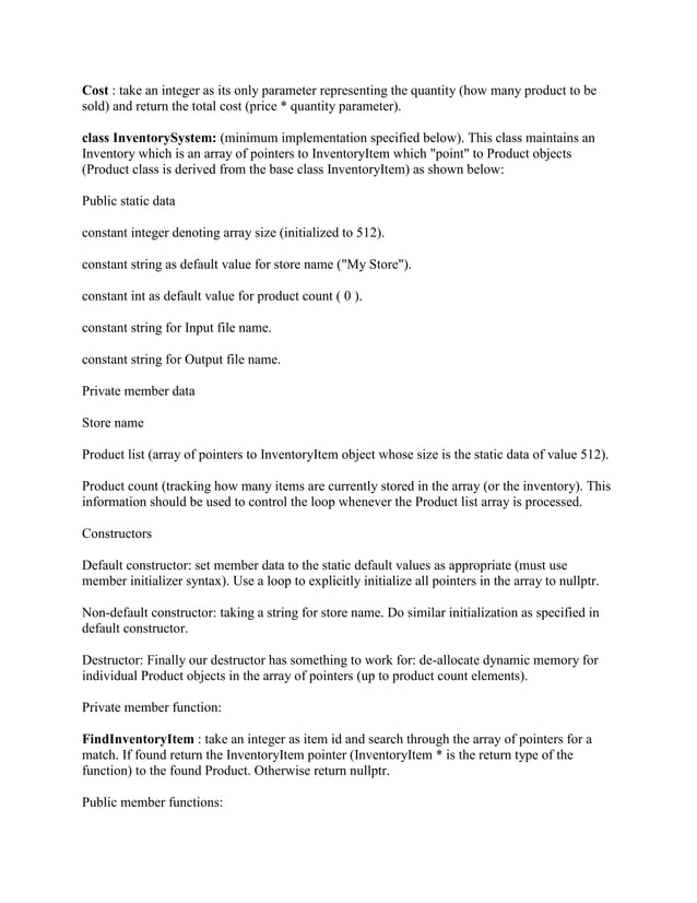 Program Specifications in c++ Develop an inventory management syste.docx