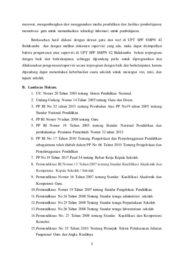 Contoh Laporan Hasil Supervisi Kepala Sekolah Hal