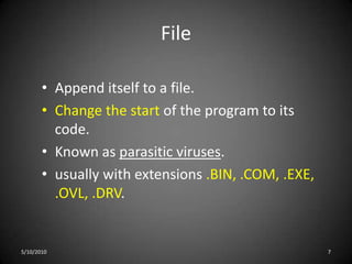 Usually borne via email or as a macro.5/10/20104
