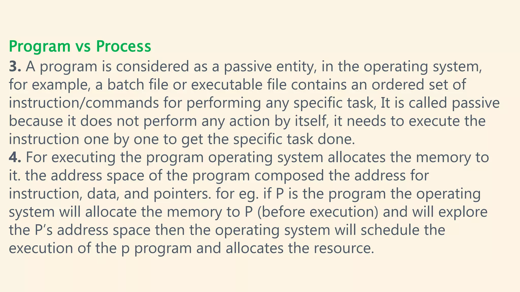 Difference Program vs Process vs Thread | PPTX