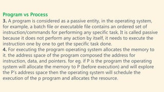 Difference Program vs Process vs Thread | PPTX
