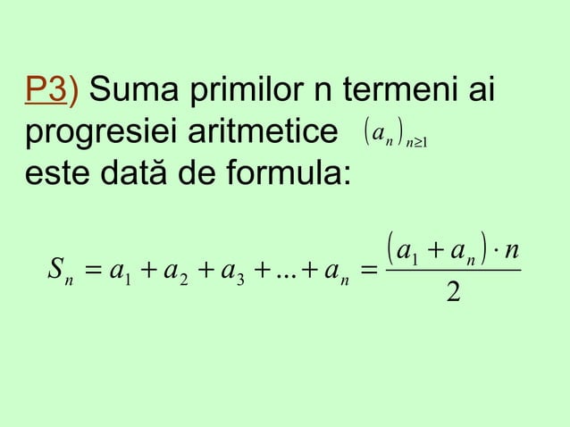 Siruri de numere reale: progresia aritmetica | PPT