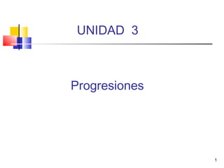 1
UNIDAD 3
Progresiones
 