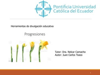 1
Tutor: Dra. Nelcar Camacho
Autor: Juan Carlos Toaso
Herramientas de divulgación educativa
Progresiones
 
