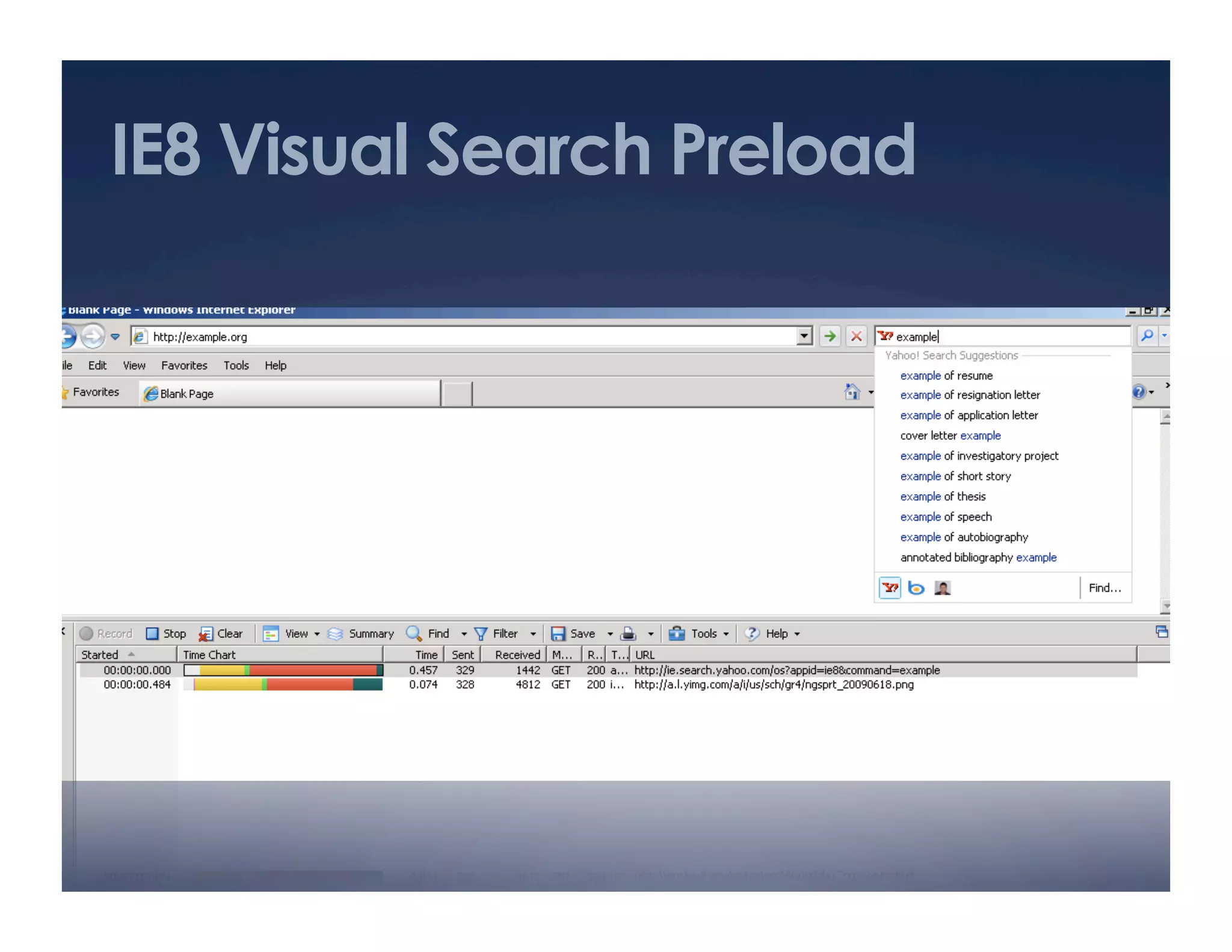 IE8 Visual Search Preload
 