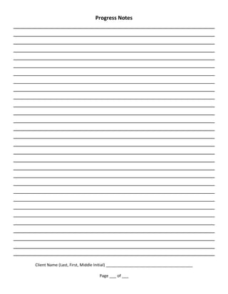 Progress note template for coaches | PDF