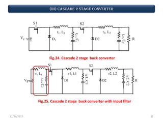 (iii) Cascade 2 stage converter
12/26/2017 37
Fig.24. Cascade 2 stage buck converter
Fig.25. Cascade 2 stage buck converter with input filter
 