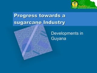 Progress towards a
sugarcane Industry

            Developments in
            Guyana
 