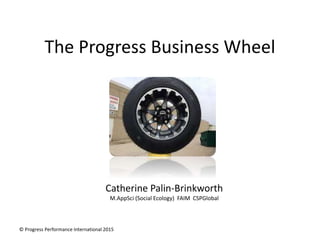 The Progress Business Wheel
© Progress Performance International 2015
Catherine Palin-Brinkworth
M.AppSci (Social Ecology) FAIM CSPGlobal
 