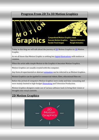 Progress From 2D To 3D Motion Graphics | PDF