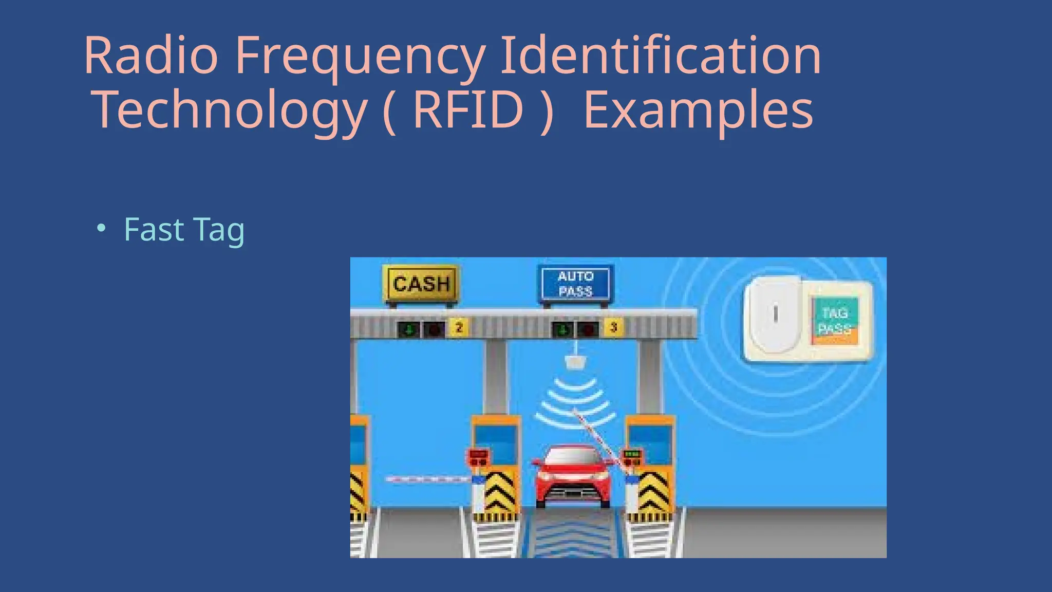 • Fast Tag
Radio Frequency Identification
Technology ( RFID ) Examples
 