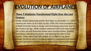 PROGRESSION OF AIRPLANES.pptx , ,,,,,,,, | PPTX