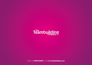 Call us on 01590 676599 or visit www.teambuilding.co.uk
 