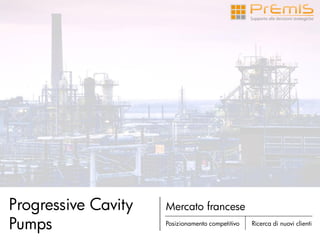 Progressive Cavity
Pumps Posizionamento competitivo
Mercato francese
Ricerca di nuovi clienti
 
