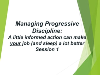 Progressive Manager Material Progressive Disciplinary - Managers - TRAINING - v1.ppt