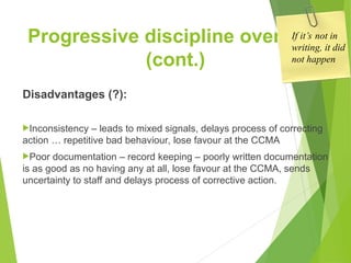Progressive Disciplinary - Managers - TRAINING - v1.ppt