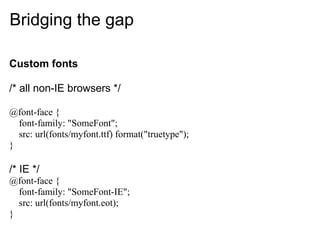 Progressive enhancement - Bridging the gap between CSS2 and CSS3 | PPT