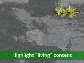 Highlight “living” content
                             photo by kevin1024
 
