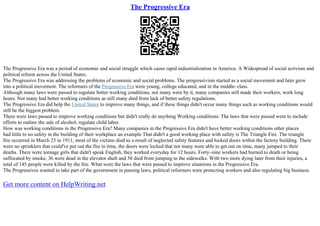 Progressive Era | PDF