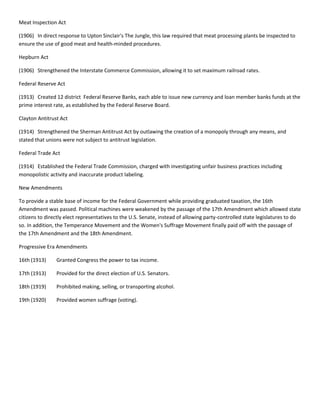 Progressive era reform