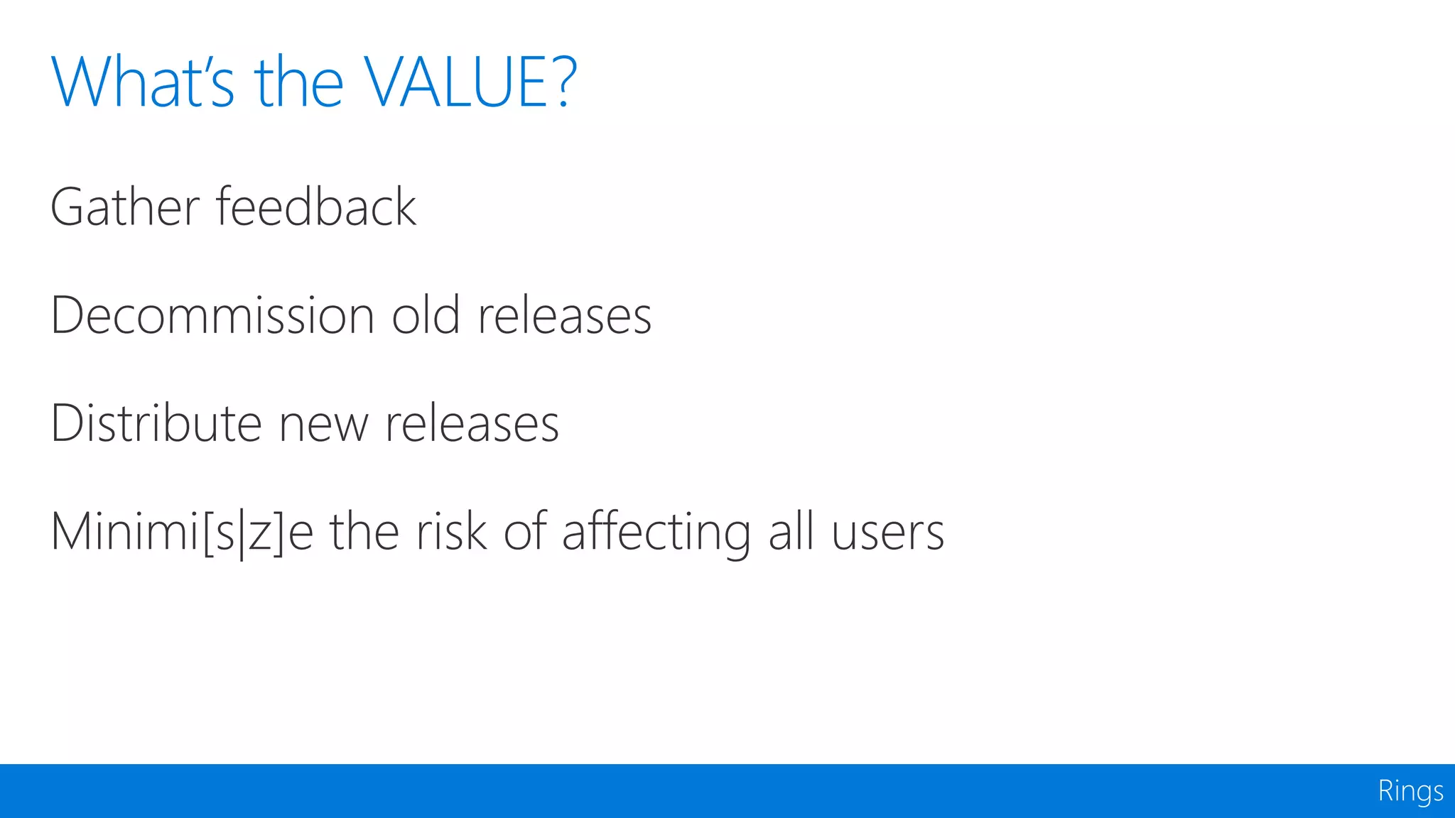 What’s the VALUE?
Rings
 