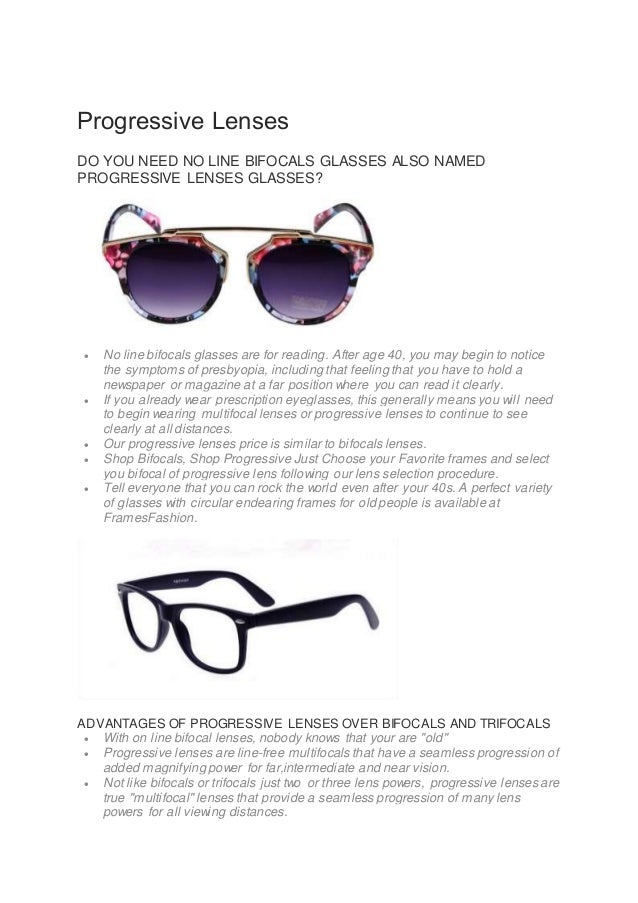 difference between progressive and bifocal glasses