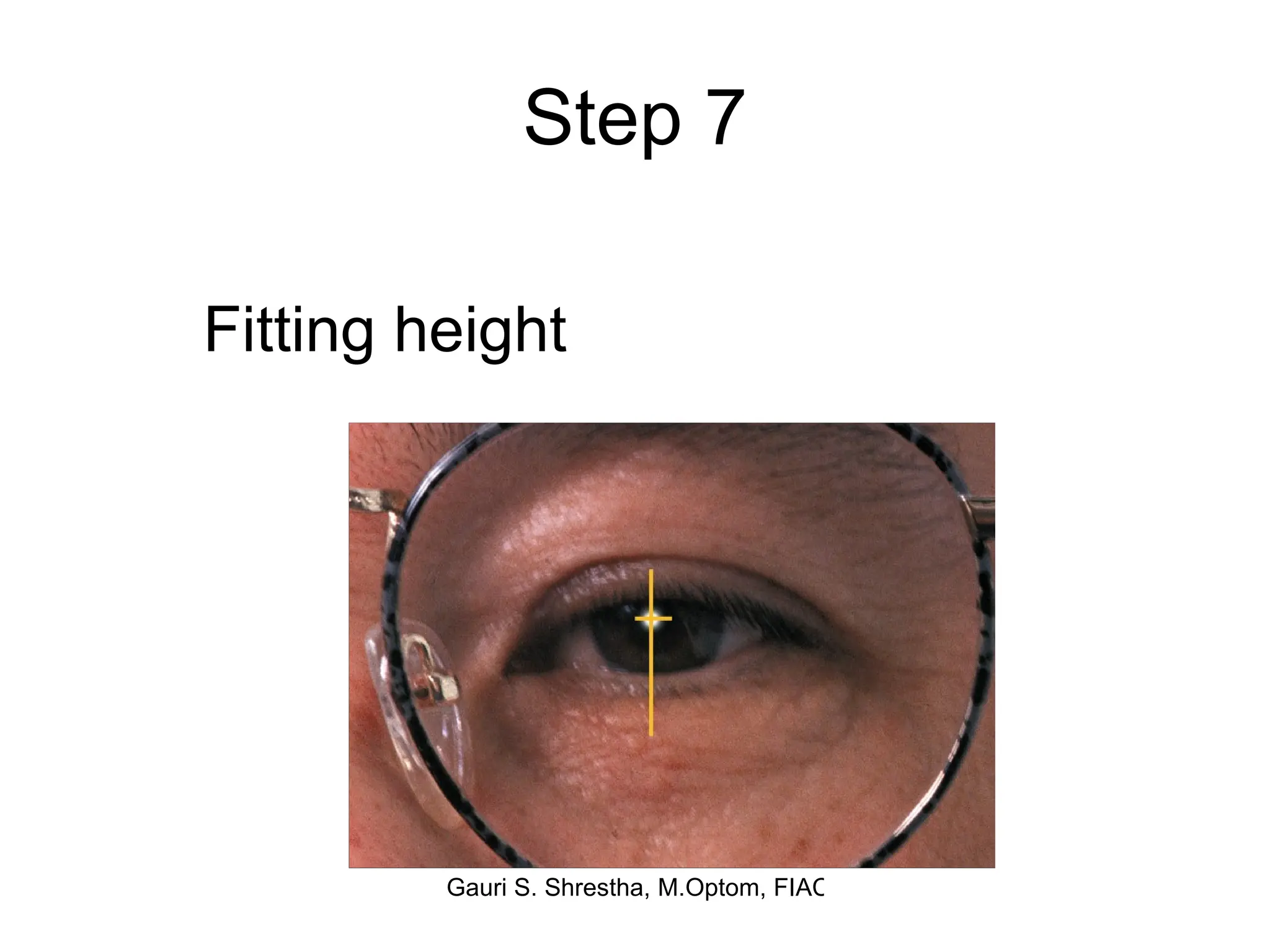 Step 7 Fitting height 