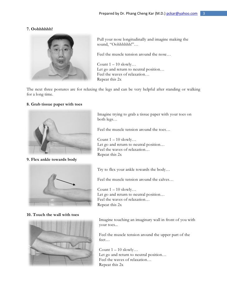 Progressive muscle relaxation Instructions