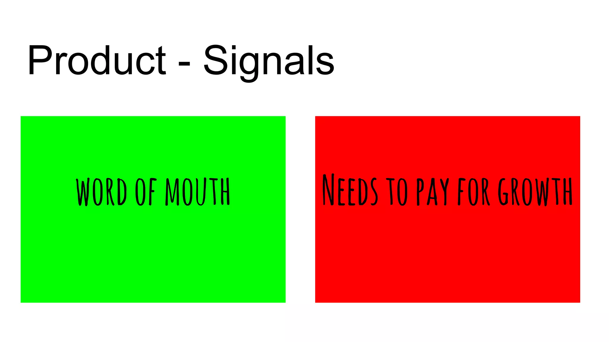 Product - Signals
wordofmouth Needstopayforgrowth
 