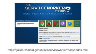 https://jakearchibald.github.io/isserviceworkerready/index.html
 