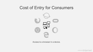 Cost of Entry for Consumers
Access to a browser in a device.
 