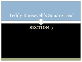 SECTION 3
Teddy Roosevelt’s Square Deal
 