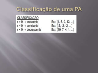 Progressão aritmética ( pa)