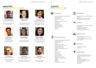 MENTORS CLIENTS
CORPORATES GOVERNMENT
UNIVERSITY
INDUSTRY BODY
INCUBATOR
INTERNS FROM
NGO/ Social Enterprise
Vishnu Swaminathan
Leader, Ashoka, South Asia
Thank you having faith in us
from day one!
Rajendra Joshi
Founder, Saath,
Thank you for helping us
strengthen our network!
Keren Nazareth
Deputy Director, Humane
Society International-Asia
Thank you for being our
‘go-to person’, always!
Aakash Sethi
Executive Director,
Quest Alliance
Thank you for the
brainstorming sessions!
Rebecca Reubens
Founder, Rhizome
Thank you for being our
biggest and best critic!
Patricia Gabaldon
Assistant Professor,
IE Business School, Spain
Thank you for seeing merit
in our enterprise!
Nitin Sharma
Vice President, Business Head,
Raychem RPG Ltd.
Thank you for making us think
‘big’ and in the long-term!
Ines Esteban
UN Women, New York
Thank you for being a
friend, and your
enthusiasm!
Roshan Nair
Prize Lead, Women's Safety,
XPRIZE
Thank you for being a
co-entrepreneur!
35 4th Wheel Progress Report 36 4th Wheel Progress Report
Coastal Gujarat Power Ltd (Tata Power)
Adani Foundation
Arvind Mills
Godrej Good & Green
Ford
Gujarat Heavy Chemicals Ltd
Sun Pharma
Tata Power
Green Evangelist
Maithon Power Ltd
Industrial Energy Ltd
Rhizome
Jai Hind
National Skill Development Corporation
(NSDC)
Mahatma Gandhi Labour Institute
Narmada District Administration
Pandit Deendayal Petroleum University,
Gandhinagar
Ganpat University, Mehsana
B.K. MIBA, Ahmedabad
Xcellon Institute, Ahmedabad
FICCI Aditya Birla Centre for CSR
Excellence (FICCI)
Gujarat Chamber of Commerce and
Industry (GCCI)
Aashray Techno-Social
Incubator
GIZ Scholarship Program, Germany
Université catholique de Louvain,
Belgium
IIM Indore
B.K. MIBA, Ahmedabad
St. Xaviers College, Ahmedabad
PDPU, Gandhinagar
Flame, Pune
MIT, Pune
Collectives for Integrated Livelihood
Initiatives (Tata Trust)
Helpage India
FUEL
Habitat for Humanity
Humane Society International
HomeNet South Asia
Project Concern India
Coastal Salinity Prevention Cell
SAATH
SEWA
Smile of India
Swadeep
Orion Edutech
Learning Delight
Way Around You
Tata Power Community
Development Trust (TPCDT)
Udgam
CEDRA
FifthEstate
Kids Foundation of India
 