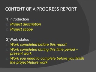 Progress report | PPTX