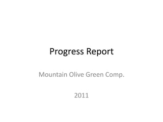 Progress Report

Mountain Olive Green Comp.

          2011
 