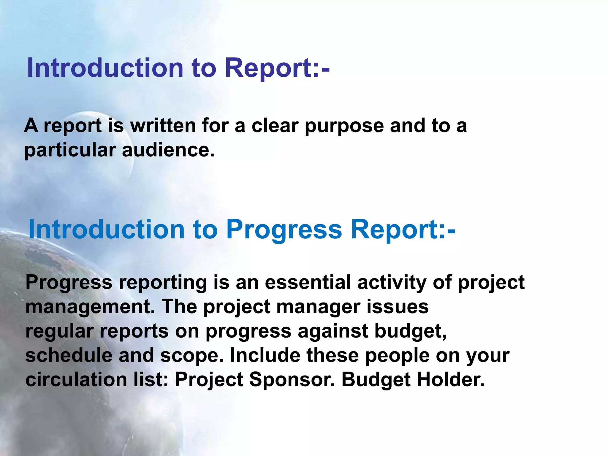 Progress Report | PPTX