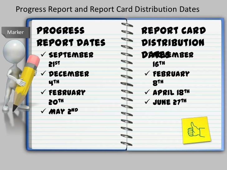 Progress report and report card dates