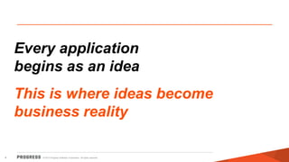 © 2013 Progress Software Corporation. All rights reserved.4
Every application
begins as an idea
This is where ideas become
business reality
 