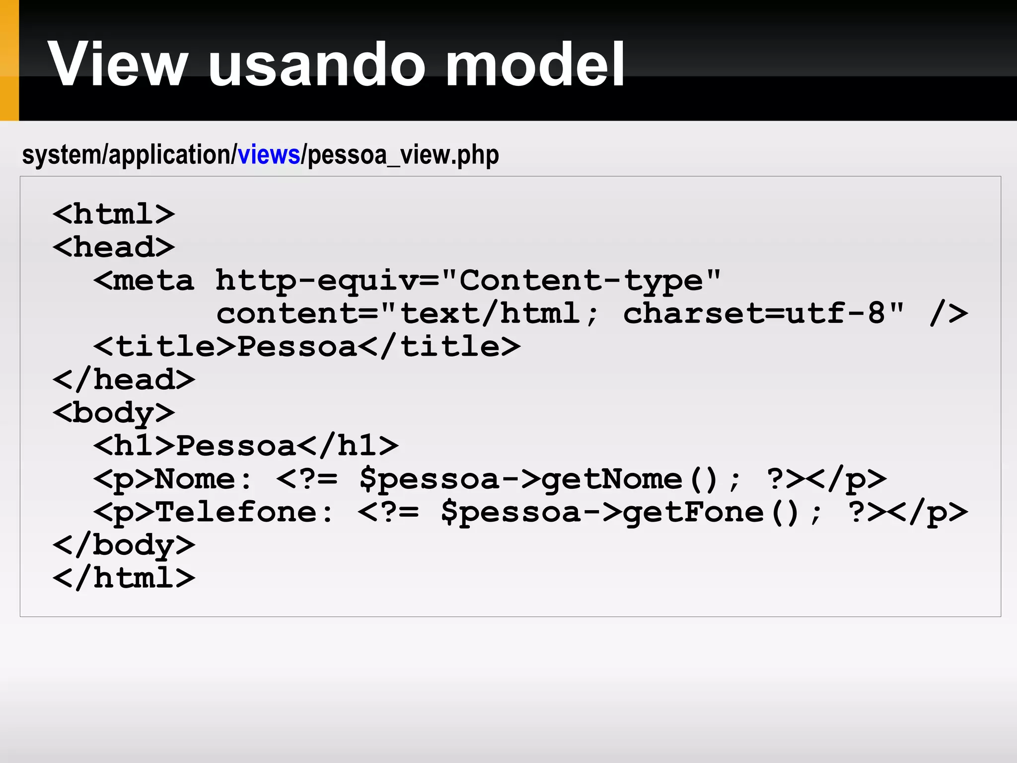 URLs amigáveis URLs são projetadas para serem amigáveis aos motores de busca e ao ser humano. No lugar de usar a abordagem padrão "query string", o Code Igniter usa a abordagem baseada em segmentos: www.seu-site.com/noticias/artigos/meu_artigo 