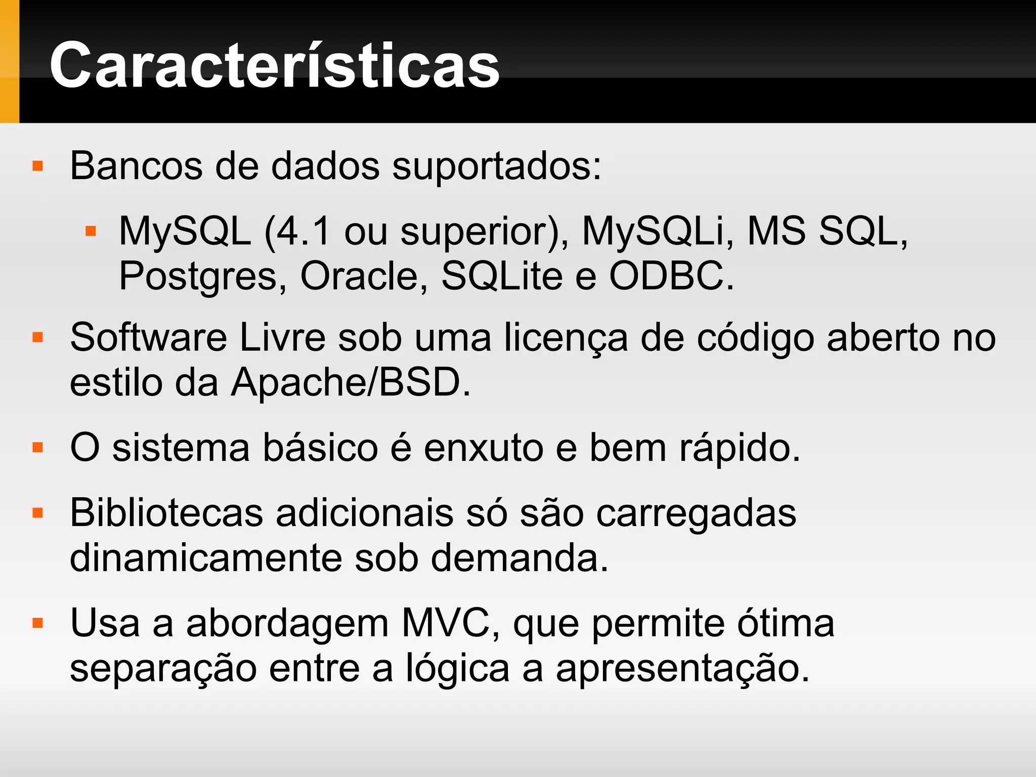 Frameworks PHP http://www.zfort.com/blog/top-5-php-frameworks-infographic/ 