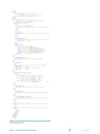 Figura 2.2: Exemplo de formulário para envio dos dados
Fonte: Elaborada pelo autor
e-Tec BrasilAula 2 – Recebendo dados do formulário 33
 