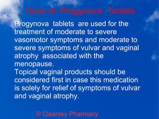 Progynova (Estradiol Valerate Tablets) | PPT