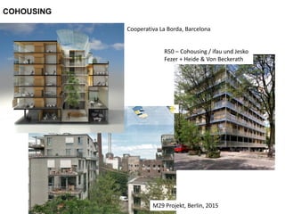 M29 Projekt, Berlin, 2015
R50 – Cohousing / ifau und Jesko
Fezer + Heide & Von Beckerath
Cooperativa La Borda, Barcelona
COHOUSING
 