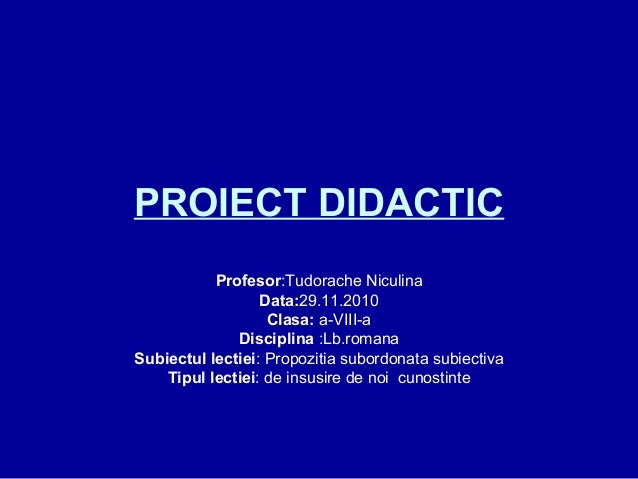 Proiect Didactic